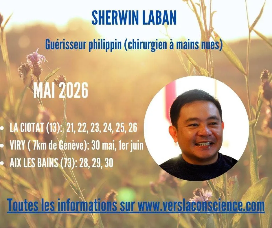 Affiche de la venue de Sherwin Laban, guérisseur philippin, en mai 2026 (1/1)